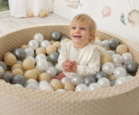 Suchy basen minky H-30 cm z piłkami 200szt.- brudny róż
